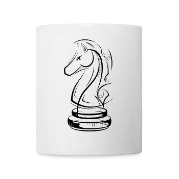 Schach Pferd Zeichnung SKizze Schachspieler icon - Tasse - Weiß - Vorne