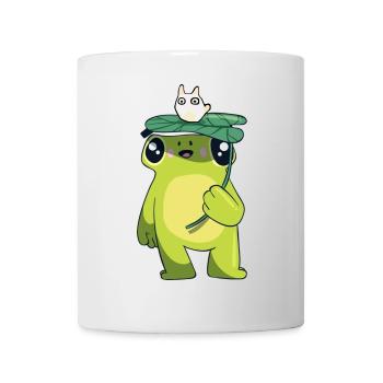 Frosch mit Blatt - Tasse - Weiß - Vorne