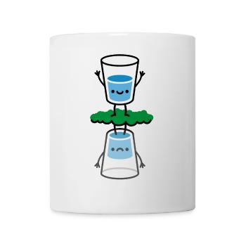 Das Glas ist halb voll, halb leer lustige Optimist - Tasse - Weiß - Vorne