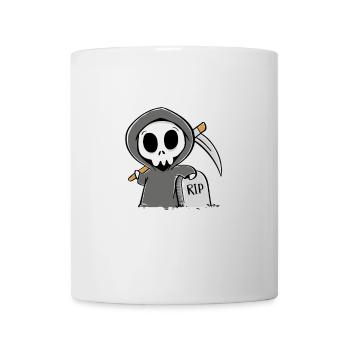 Beruflich wollte ich was mit Menschen Sensenmann - Tasse - Weiß - Vorne