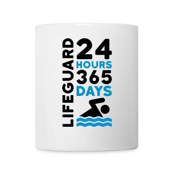 24 hours 365 days lifeguard (swimmers, waves) - Mug - white - Front