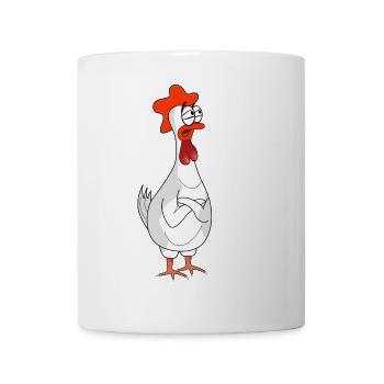 Humorvolle Huhn Cartoon Illustration - Tasse - Weiß - Vorne