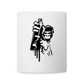 sprayer gorille d’art de rue cool dans le style graffiti - Mug blanc - blanc - Devant