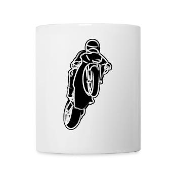 Wheelie extreme avec moto à la course - W/S - Mug blanc - blanc - Devant