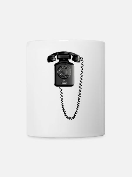 Telefon mit Wahlscheibe - Tasse - Weiß