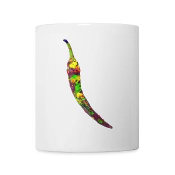 Chili Farbexplosion Illustration - Tasse - Weiß - Vorne