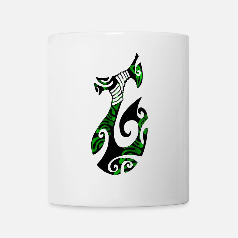 MATAU - Noir (Hameçon polynésien) - Mug blanc - blanc