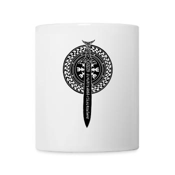 épée et bouclier viking (noir) - Mug blanc - blanc - Devant