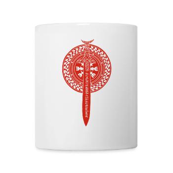 épée et bouclier viking (rouge) - Mug blanc - blanc - Devant