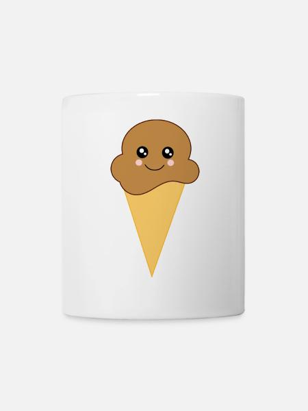 Kawaii Eis Kawaii Schokolade Kawaii Eiscreme - Tasse - Weiß