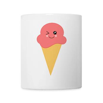 Eis Eiscreme Erdbeereis - Tasse - Weiß - Vorne
