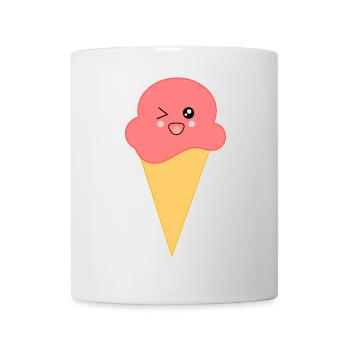 Eis Eiscreme Erdbeereis - Tasse - Weiß - Vorne