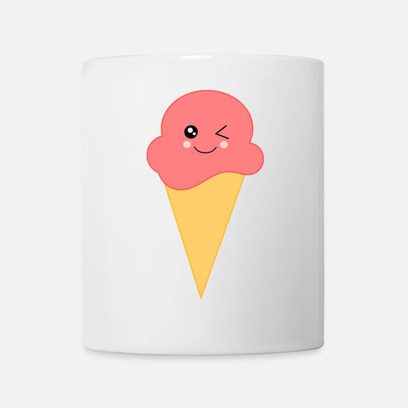 Eis Eiscreme Erdbeereis - Tasse - Weiß