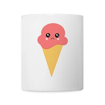 Eis Eiscreme Erdbeereis - Tasse - Weiß - Vorne