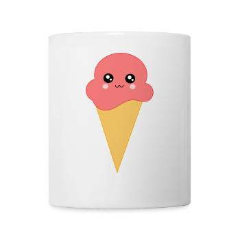 Kawaii Eis Kawaii Erdbeereis Kawaii Eiscreme - Tasse - Weiß - Vorne