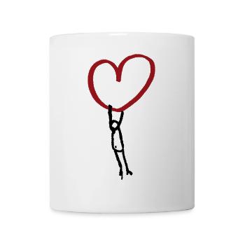 Figur und Herz Streetart Style - Tasse - Weiß - Vorne