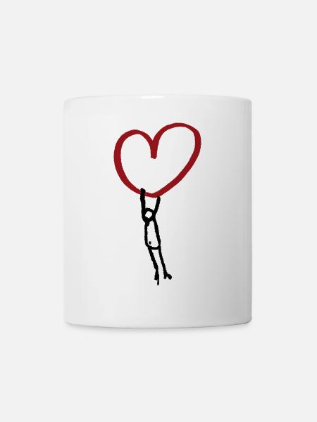 Figur und Herz Streetart Style - Tasse - Weiß