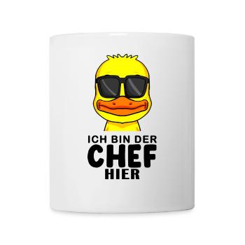 Baby Junge Lustiger Spruch Chef - Tasse - Weiß - Vorne