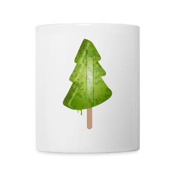 leuchtendes Weihnachtsbaum Eis in Tannenbaum grün - Tasse - Weiß - Vorne