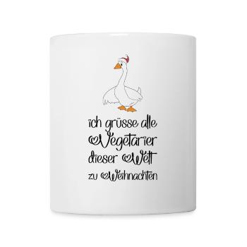 Lustige Geschenke für Vegetarier zu Weihnachten - Tasse - Weiß - Vorne