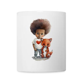 Children with wolf and heart motif - Mug - white - Front