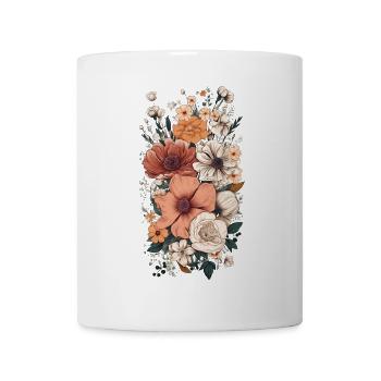 Wunderschönes Boho Blumen Herbarium Pastell - Tasse - Weiß - Vorne