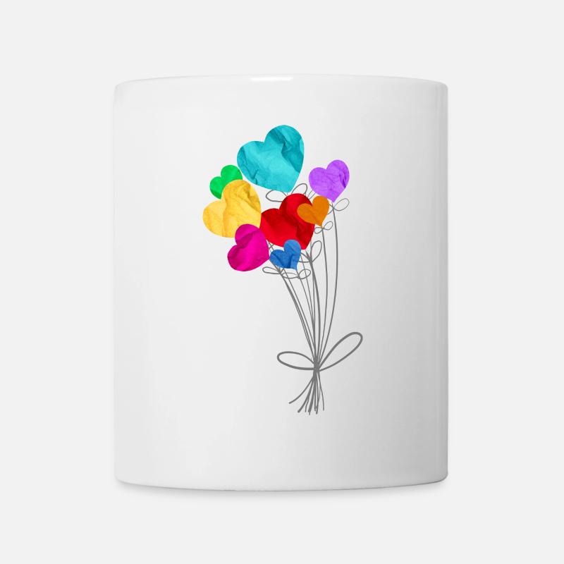 Strauß herzförmiger Luftballons - Tasse - Weiß