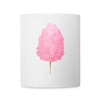 Barbe à papa rose moelleuse - Mug blanc - blanc - Devant