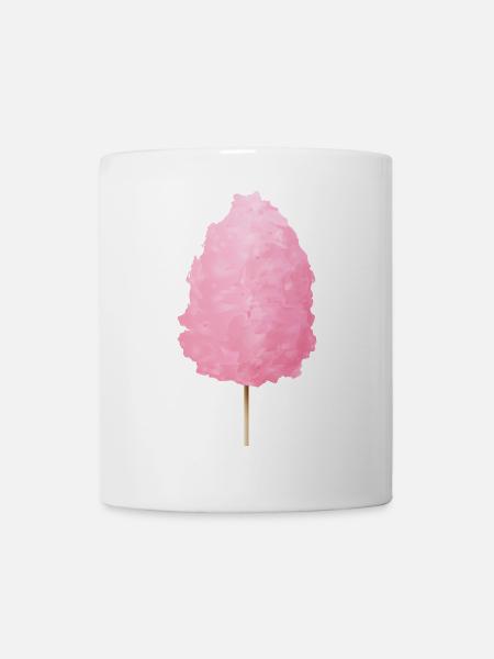 flauschige rosafarbene Zuckerwatte - Tasse - Weiß