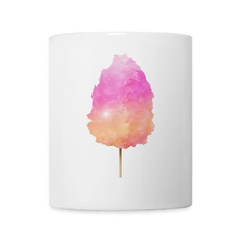 flauschige Zuckerwatte mit buntem Farbverlauf - Tasse - Weiß - Vorne