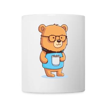 Ours au café douillet - Mug blanc - blanc - Devant