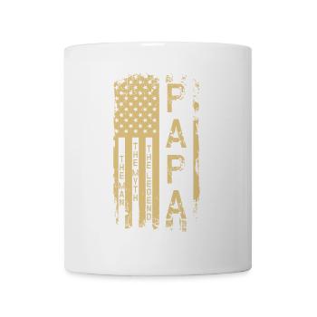 Typographie du drapeau américain grungy - Mug blanc - blanc - Devant