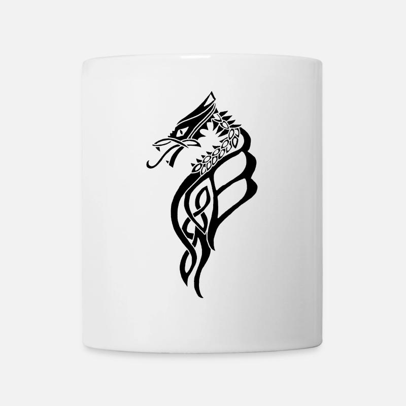 Grand dragon celtique noir - Mug blanc - blanc