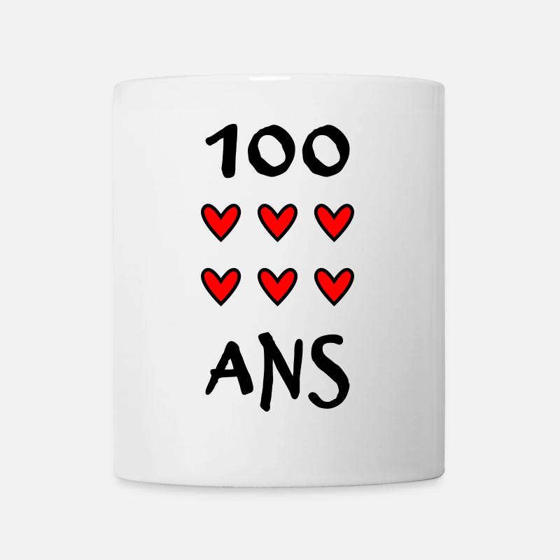 100. 100 ANS. 100e ANNIVERSAIRE. ANNIVERSAIRE 100 - Mug blanc - blanc