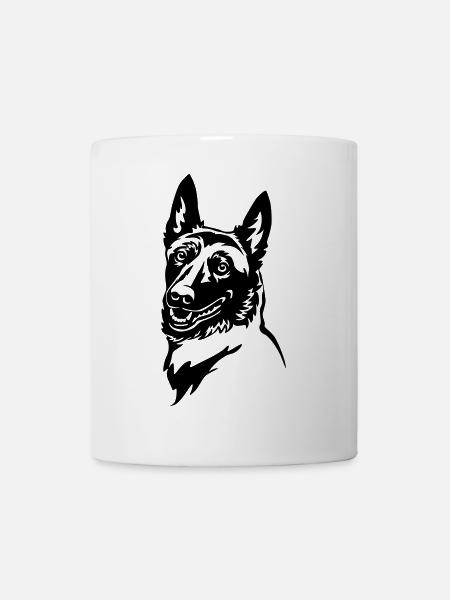 Malinois Kopf - Tasse - Weiß