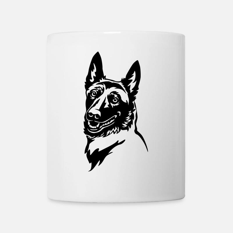Malinois Kopf - Tasse - Weiß