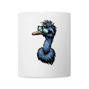 Emu & Ostrich with Cool Sunglasses - Mug - white - Front