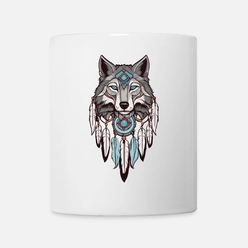 Wolf Traumfänger - Tasse - Weiß