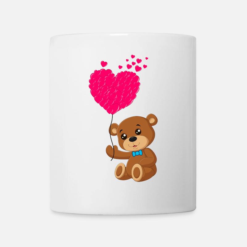 Teddybär mit Herz - Tasse - Weiß