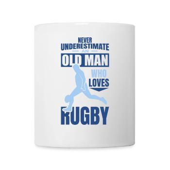 Unterschätze nie alte Rugbyspieler - Tasse - Weiß - Vorne