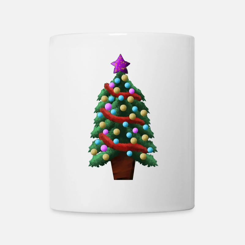 Christbaumaufkleber mit Kugeln - Tasse - Weiß