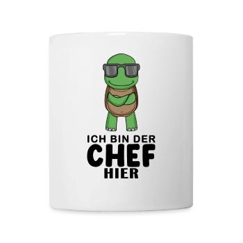 Chef Spruch mit Schildkröte Motiv - Tasse - Weiß - Vorne