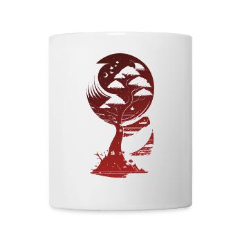 Mystischer Fantasy Baum im Mondlicht - Tasse - Weiß - Vorne