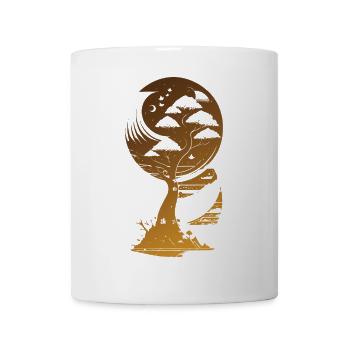 Mystischer Fantasy Baum Sonnenuntergang - Tasse - Weiß - Vorne