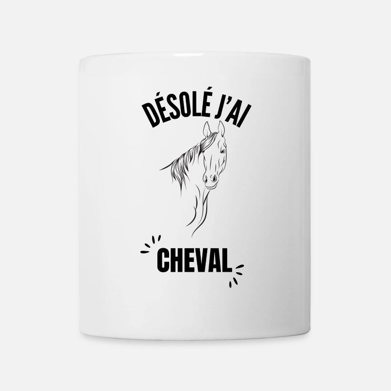 Silhouette cheval linéaire - Mug blanc - blanc