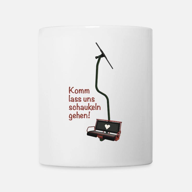 Télésiège double « Allez, on va se balancer ! » - Mug blanc - blanc