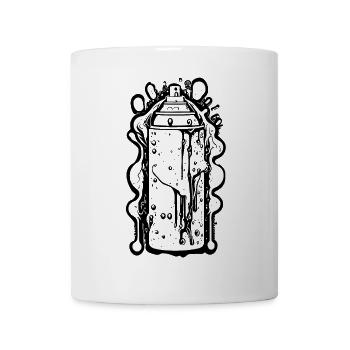 Coole Comic Sprühdose mit Tropfen - Tasse - Weiß - Vorne