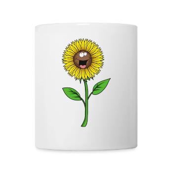 Sonnenblume Gesicht freundlich nett - Tasse - Weiß - Vorne