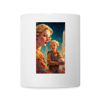 Mutter mit Kind - Retro 50er Jahre - Illustration - Tasse - Weiß - Vorne