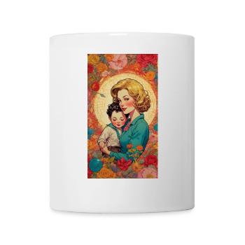 Mutter und Kind- Retro 50er Jahre - Tasse - Weiß - Vorne